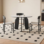 Elegant White Sintered Stone Dining Table with Oak Wood Multi-Layer Board hagst-568