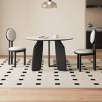 Elegant White Sintered Stone Dining Table with Oak Wood Multi-Layer Board hagst-568