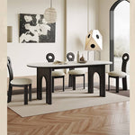 Sleek White Sintered Stone and Ash Wood Multi-Layer Board Table for Modern Interiors hagst-569