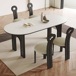 Sleek White Sintered Stone and Ash Wood Multi-Layer Board Table for Modern Interiors hagst-569