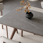 Stylish Gray Sintered Stone & Ash Wood Multi-Layer Board Table – Modern & Elegant Design hagst-572