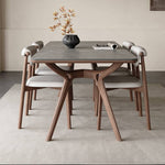 Stylish Gray Sintered Stone & Ash Wood Multi-Layer Board Table – Modern & Elegant Design hagst-572