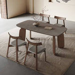 Luxurious Gray Sintered Stone and Oak Wood Multi-Layer Board Table - Modern Elegance for Your Home hagst-577