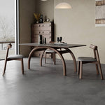 Modern Gray Sintered Stone and Ash Wood Multi-Layer Board Table hagst-579