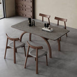 Modern Gray Sintered Stone and Ash Wood Multi-Layer Board Table hagst-579