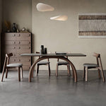 Modern Gray Sintered Stone and Ash Wood Multi-Layer Board Table hagst-579