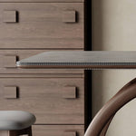 Modern Gray Sintered Stone and Ash Wood Multi-Layer Board Table hagst-579