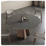 Modern Table with Elegant Gray Sintered Stone and Ash Wood Multi-Layer Board hagst-580