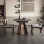 Modern Table with Elegant Gray Sintered Stone and Ash Wood Multi-Layer Board hagst-580