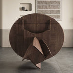 Modern Table with Elegant Gray Sintered Stone and Ash Wood Multi-Layer Board hagst-580