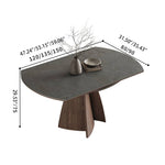 Modern Table with Elegant Gray Sintered Stone and Ash Wood Multi-Layer Board hagst-580