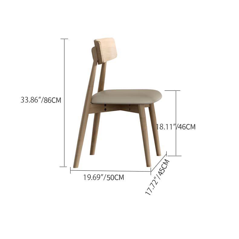 Sleek Off-White Faux Leather Chair with Natural Oak Wood Finish & Plush Foam Cushion hagst-814