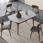 Stylish Grey Brown Oak Wood Chair with Foam and Faux Leather Upholstery hagst-815