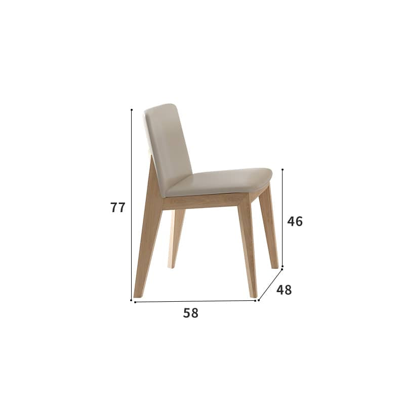 Elegant Off White Chair with Natural Ash Wood and Faux Leather Upholstery hagst-816