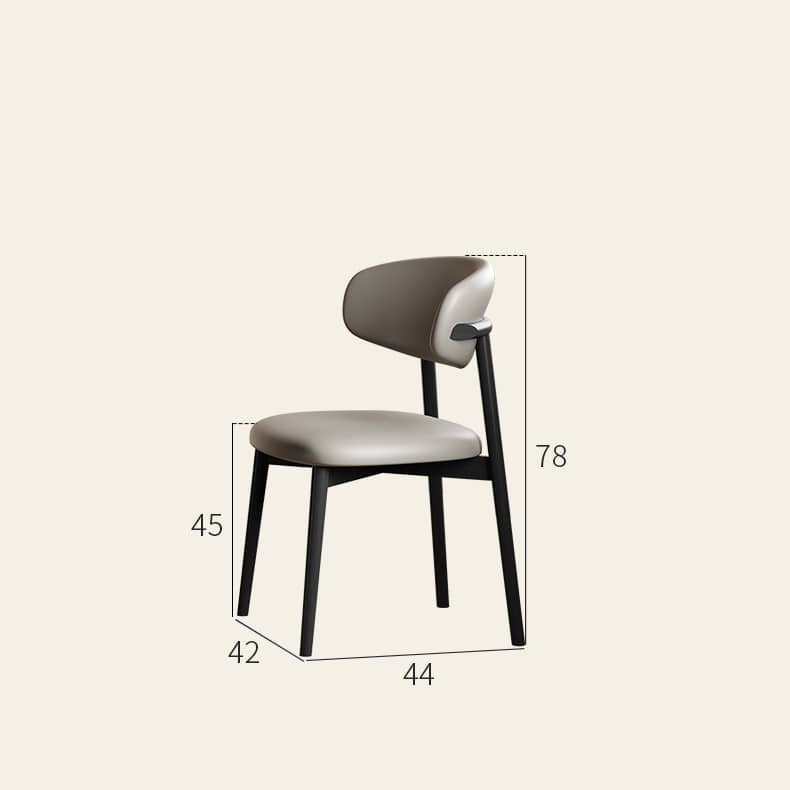 Sleek Grey Black Ash Wood Chair with Comfortable Foam & Stylish Faux Leather Upholstery hagst-817