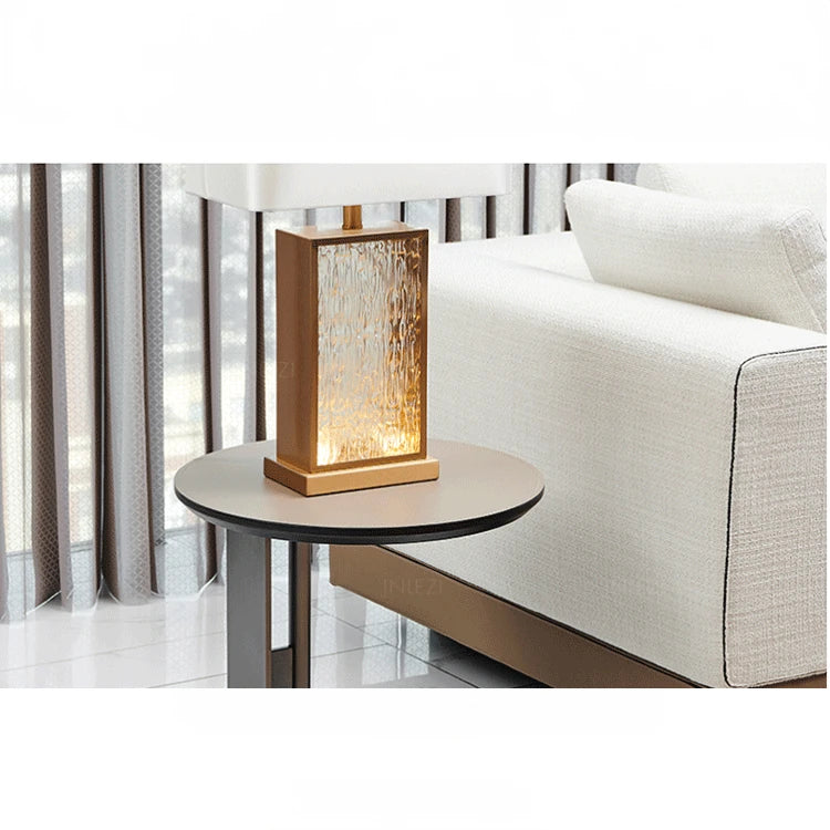 Stylish Synthetic Leather and Stainless Steel Tea Table – Modern Minimalist Round Side Table for Living Room Décor hakt-5147