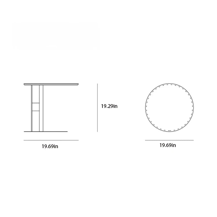 Stylish Synthetic Leather and Stainless Steel Tea Table – Modern Minimalist Round Side Table for Living Room Décor hakt-5147