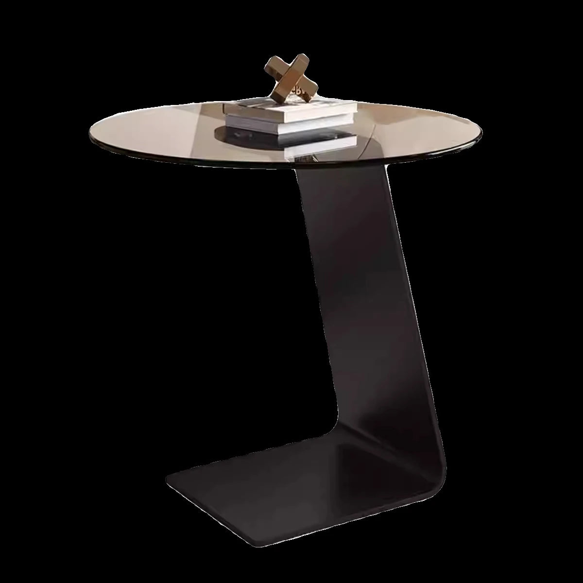 Modern Round Tempered Glass Coffee Table with Aluminum Alloy Base - Stylish Living Room Accent hakt-5148
