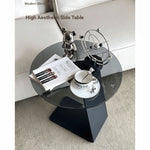 Modern Round Tempered Glass Coffee Table with Aluminum Alloy Base - Stylish Living Room Accent hakt-5148