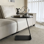 Modern Round Tempered Glass Coffee Table with Aluminum Alloy Base - Stylish Living Room Accent hakt-5148