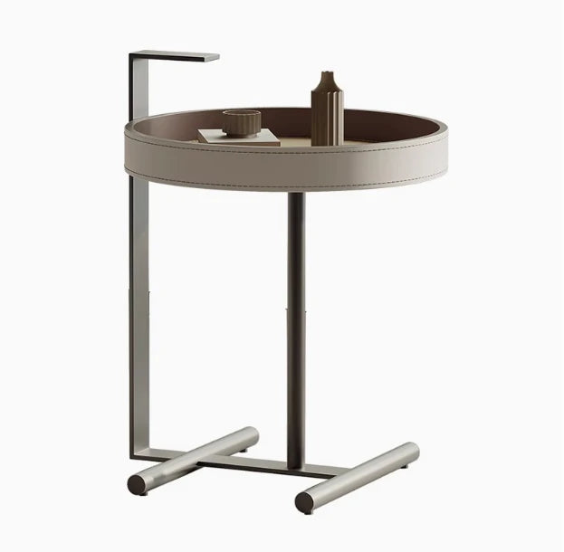 Stylish Synthetic Leather and Solid Wood Tea Table - Modern Accent for Your Living Room hakt-5149