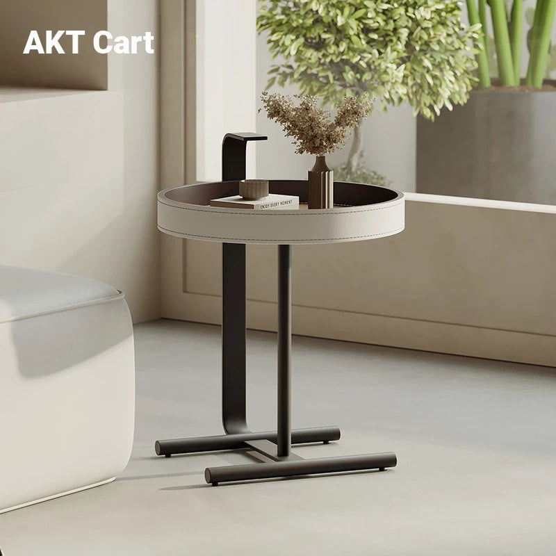 Stylish Synthetic Leather and Solid Wood Tea Table - Modern Accent for Your Living Room hakt-5149