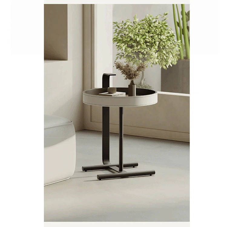 Stylish Synthetic Leather and Solid Wood Tea Table - Modern Accent for Your Living Room hakt-5149