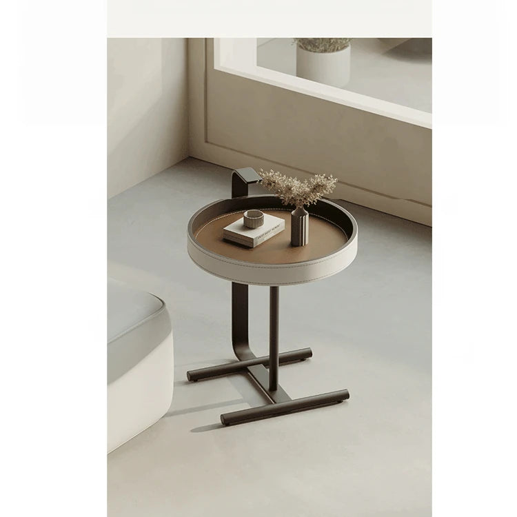 Stylish Synthetic Leather and Solid Wood Tea Table - Modern Accent for Your Living Room hakt-5149