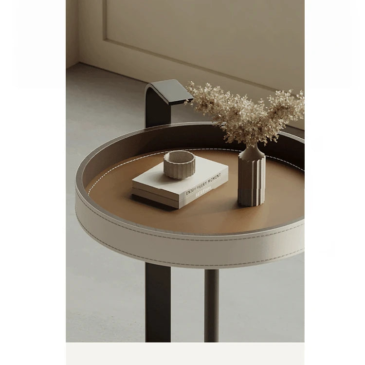 Stylish Synthetic Leather and Solid Wood Tea Table - Modern Accent for Your Living Room hakt-5149