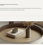 Stylish Synthetic Leather and Solid Wood Tea Table - Modern Accent for Your Living Room hakt-5149