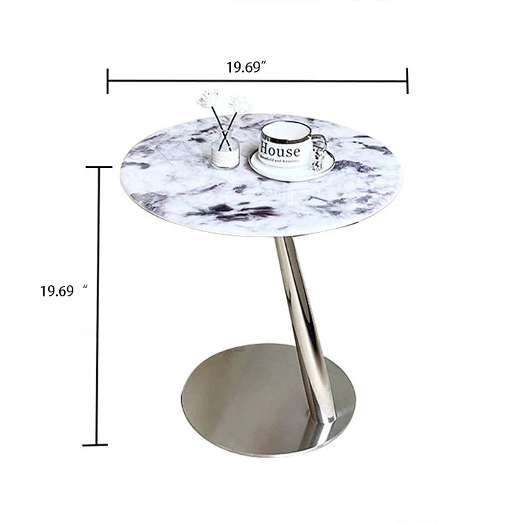 Stylish Stainless Steel & Tempered Glass Tea Table - Modern Accent for Living Room & Home Décor hakt-5150