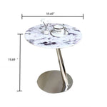 Stylish Stainless Steel & Tempered Glass Tea Table - Modern Accent for Living Room & Home Décor hakt-5150