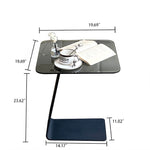 Stylish Tempered Glass Tea Table with Modern Black Base - Perfect for Living Room Décor hakt-5155