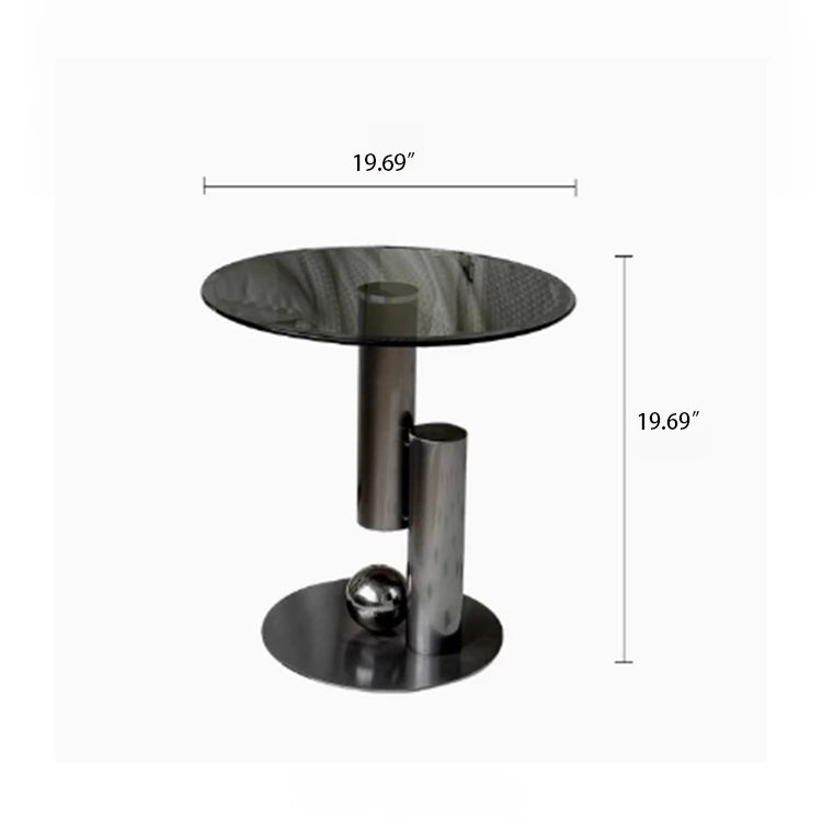 Stylish Stainless Tempered Glass Tea Table – Modern Accent for Living Room and Lounge hakt-5157