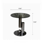Stylish Stainless Tempered Glass Tea Table – Modern Accent for Living Room and Lounge hakt-5157