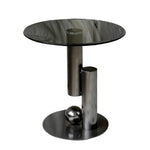 Stylish Stainless Tempered Glass Tea Table – Modern Accent for Living Room and Lounge hakt-5157