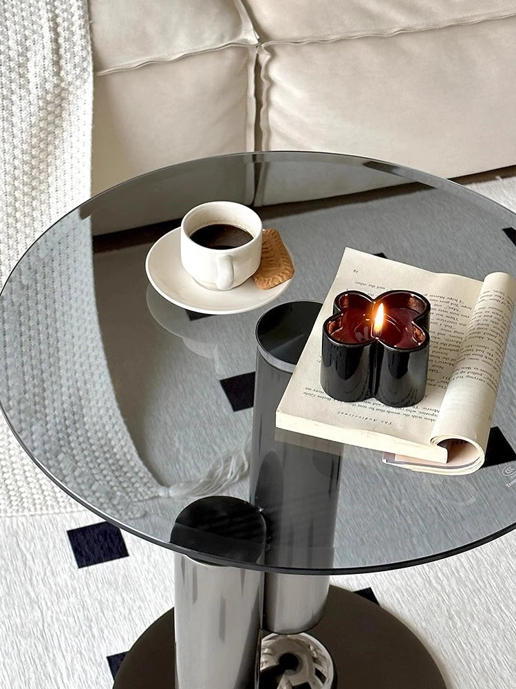 Stylish Stainless Tempered Glass Tea Table – Modern Accent for Living Room and Lounge hakt-5157
