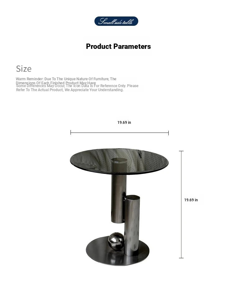 Stylish Stainless Tempered Glass Tea Table – Modern Accent for Living Room and Lounge hakt-5157