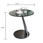 Stylish Tempered Glass and Stainless Steel Tea Table for Modern Living Rooms hakt-5158
