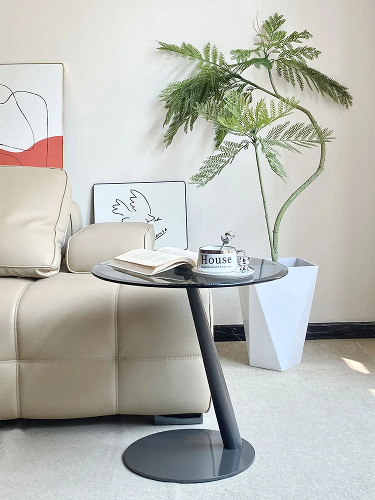 Stylish Tempered Glass and Stainless Steel Tea Table for Modern Living Rooms hakt-5158
