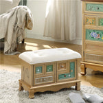 Elegant Oak Stool with Tufted Cushion – Stylish Storage Solution for Any Room halmh-5295