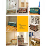 Elegant Oak Stool with Tufted Cushion – Stylish Storage Solution for Any Room halmh-5295