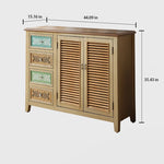 Elegant Oak Shoe Cabinet with Unique Decorative Drawers – Stylish Storage Solution for Your Entryway halmh-5296