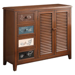 Elegant Oak Shoe Cabinet with Unique Decorative Drawers – Stylish Storage Solution for Your Entryway halmh-5296
