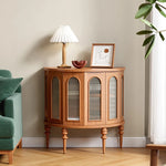 Stylish Glass and Solid Wood Entryway Cabinet - Elegant Storage Solution for Your Home Décor halmh-5297