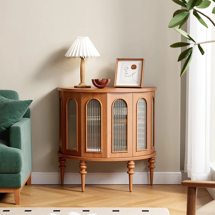 Stylish Glass and Solid Wood Entryway Cabinet - Elegant Storage Solution for Your Home Décor halmh-5297