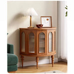 Stylish Glass and Solid Wood Entryway Cabinet - Elegant Storage Solution for Your Home Décor halmh-5297
