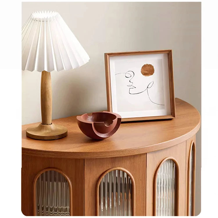 Stylish Glass and Solid Wood Entryway Cabinet - Elegant Storage Solution for Your Home Décor halmh-5297