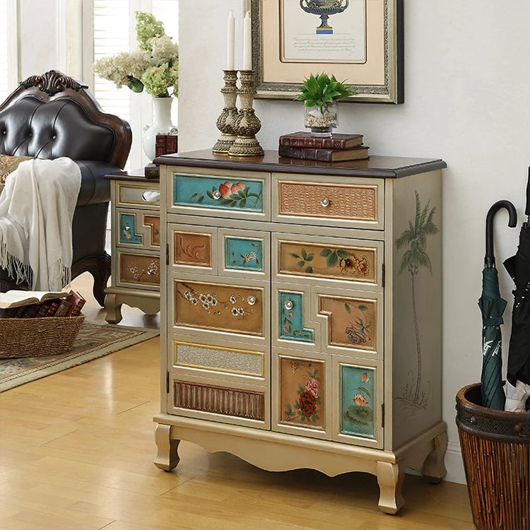 Stylish Oak Shoe Cabinet with Vintage-Inspired Design and Ample Storage Space halmh-5298