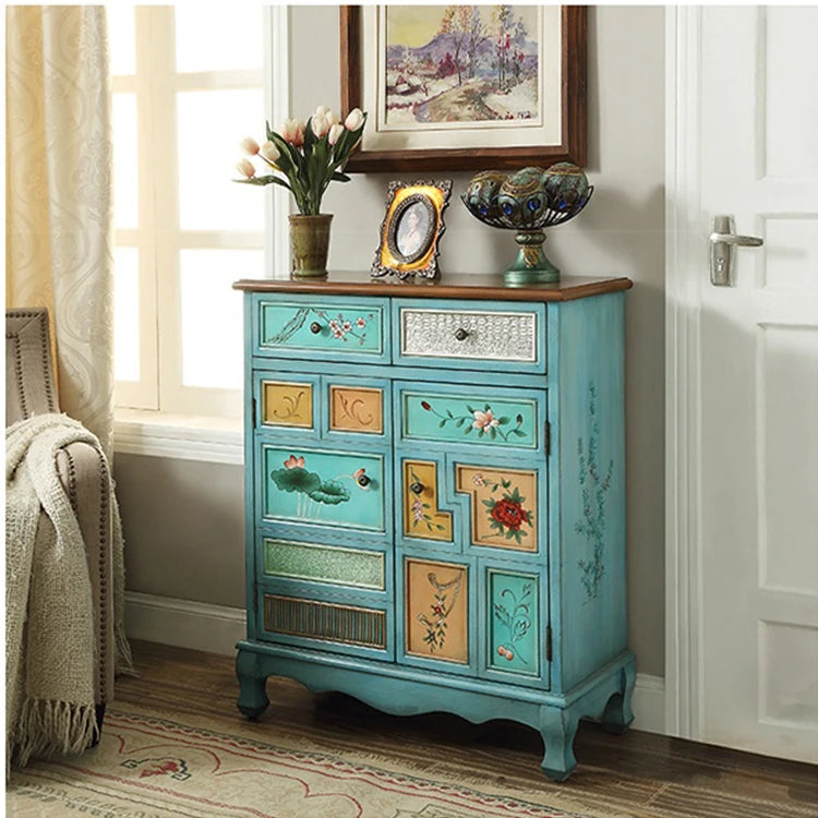 Stylish Oak Shoe Cabinet with Vintage-Inspired Design and Ample Storage Space halmh-5298